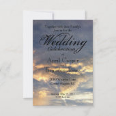 Invitation Mariage coucher de soleil (Devant)