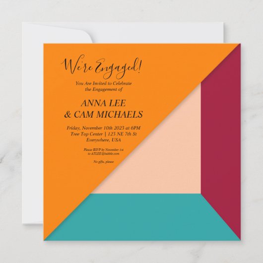 Invitation Mariage Coucher de Soleil Bijou (Devant)
