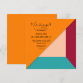 Invitation Mariage Coucher de Soleil Bijou (Devant / Derrière)