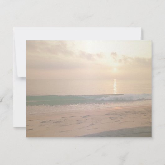 Invitation Mariage coucher de soleil sur la plage, Dîner de r (Dos)