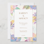 Invitation Mariage couleur aquarelle (Devant)