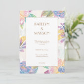 Invitation Mariage couleur aquarelle (Debout devant)