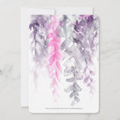 Invitation Mariage couleur Aquarelle vigne rose violet gris (Dos)