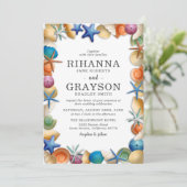 Invitation Mariage couleur Beach Seashell (Debout devant)