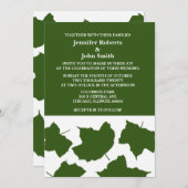 Invitation Mariage couleur blanc Boho vert de la forêt (Devant / Derrière)