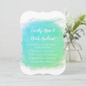 Invitation Mariage couleur bleu et vert Sérénité (Debout devant)