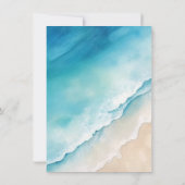 Invitation Mariage couleur d'eau Serene Blue Ocean Beach (Dos)