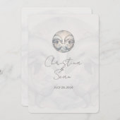 Invitation Mariage couleur neutre Dolphin moderne (Devant / Derrière)