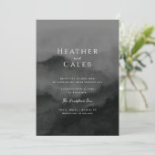Invitation Mariage couleur noir Misty Mountain (Debout devant)