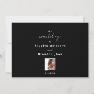 Invitation Mariage couleur noir personnalisé