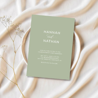Invitation Mariage couleur verte de la taille minimale de la