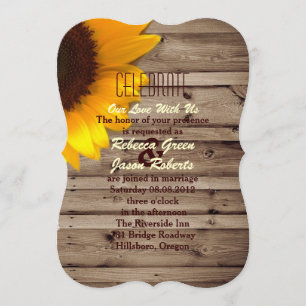 Invitation mariage country rustique dentelle bois de grange t