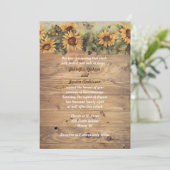 Invitation Mariage Country Sunflowers & Papillons  (Debout devant)