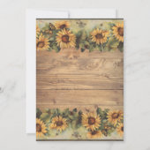 Invitation Mariage Country Sunflowers & Papillons  (Dos)