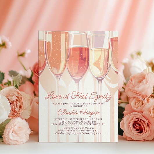 Invitation Mariage coup de foudre au premier Spritz