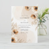 Invitation Mariage coup de pinceau chamois (Debout devant)