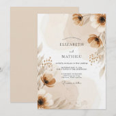 Invitation Mariage coup de pinceau chamois (Devant / Derrière)