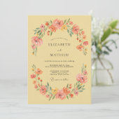 Invitation Mariage Coup de Pinceau Fleur de Corail (Debout devant)