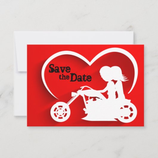 Invitation Mariage Couple à moto Save the Date (Devant)