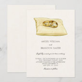 Invitation Mariage couple anneaux art (Devant / Derrière)