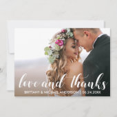 Invitation Mariage Couple Photo Love et Merci Card Kraft (Devant)