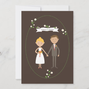 Invitation Mariage Couple Portrait Personnalisé (Blonde & Bru
