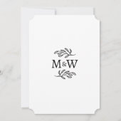 Invitation Mariage Couple Simple Monogramme Initiales Minimal (Dos)