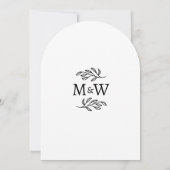 Invitation Mariage Couple Simple Monogramme Initiales Minimal (Dos)