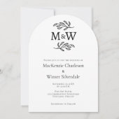Invitation Mariage Couple Simple Monogramme Initiales Minimal (Devant)