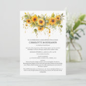 Invitation Mariage Couple Tournesol Rustique (Debout devant)