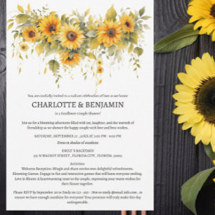 Invitation Mariage Couple Tournesol Rustique