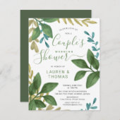 Invitation Mariage Couple's Douche aquarelle Foliage (Devant / Derrière)