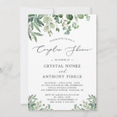 Invitation Mariage Couples Douche Verdure Eucalyptus Feuille (Devant)