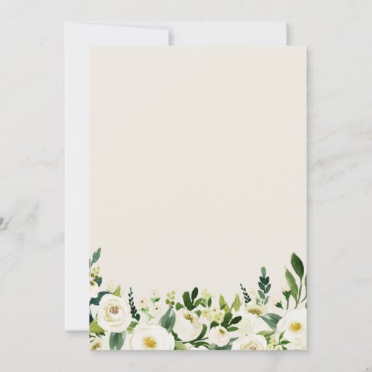 Invitation Mariage Couples Douche Verdure Fleurs blanches (Dos)