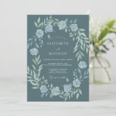 Invitation Mariage Couronne Argent Slate (Debout devant)