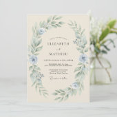 Invitation Mariage Couronne Argenté Clair (Debout devant)