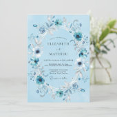 Invitation Mariage Couronne Azur (Debout devant)