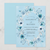 Invitation Mariage Couronne Azur (Devant / Derrière)