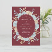 Invitation Mariage Couronne Azur Bordeaux (Debout devant)