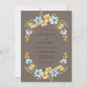 Invitation Mariage Couronne Azur Mocha