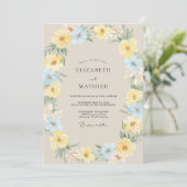 Invitation Mariage Couronne Azurée Citron (Debout devant)