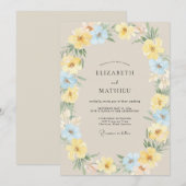 Invitation Mariage Couronne Azurée Citron (Devant / Derrière)