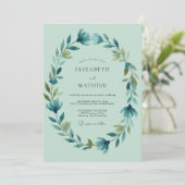 Invitation Mariage Couronne Azurée Mousse de Mer (Debout devant)