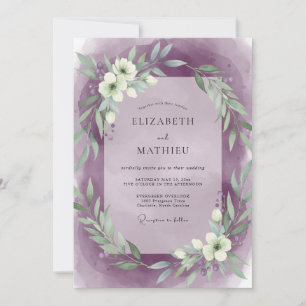 Invitation Mariage Couronne Blanche Améthyste