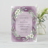 Invitation Mariage Couronne Blanche Améthyste (Debout devant)
