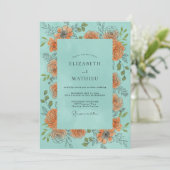 Invitation Mariage Couronne Blanche Olive (Debout devant)
