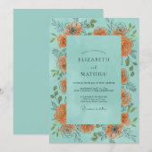 Invitation Mariage Couronne Blanche Olive (Devant / Derrière)