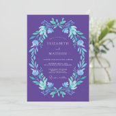 Invitation Mariage Couronne Botanique Violette (Debout devant)