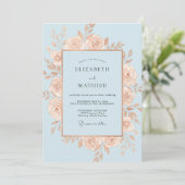 Invitation Mariage Couronne Ciel Champagne (Debout devant)
