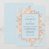 Invitation Mariage Couronne Ciel Champagne (Devant / Derrière)